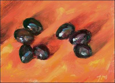 daily painting titled Olives de Nyons